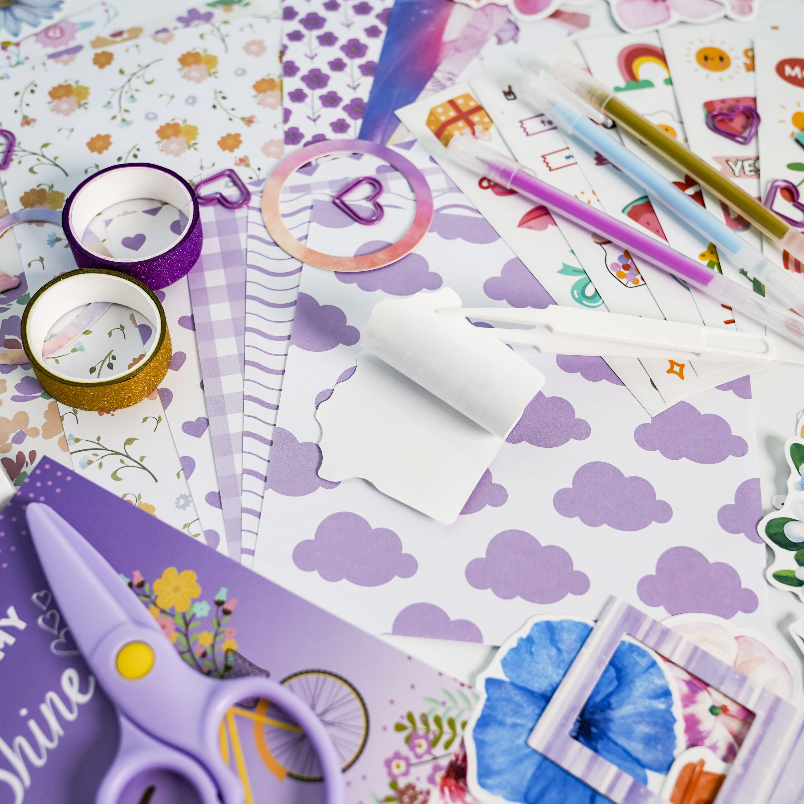 DIY Journal Kit for Teen Girls - 180+Pcs Gifts for Girls Ages 8 9 10 11 12 Year Old - Teen Birthday Gifts for Girls - Art and Crafts for Kid - Christmas Gifts for Teen Girls-Scrapbook Set(Purple)
