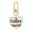 thumbnail image 1 of Brief Best Cool Traveller Tourist Gold Heart Keychain Metal Keyring Holder, 1 of 3