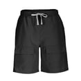 thumbnail image 4 of Havenre Mens Cargo Shorts Lightweight Stretch Hiking Shorts Casual Athletic Work Shorts Drawstring Elastic Waistband Shorts with Multi-Pockets Black S, 4 of 6