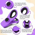 thumbnail image 2 of Chip Clips, Bag Clips, 6 Pack Purple Magnetic Clips, Chip Clips Bag Clips Food Clips, Bag Clips for Food, Clips for Food Packages, Magnet Clips, Chip Bag Clip, Magnetic Chip Clips for Fridge, 2 of 5