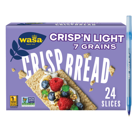 Crisp'n Light 7 Grains Swedish Style Crispbread Crackers 4.9 oz