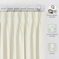 thumbnail image 2 of Homi Drapes Triple Pinch Pleated Blackout Curtains Thermal Insulated Room Darkening Drapes for Bedroom/Livingroom Along with 2 Panels,Tiebacks,Hooks (Ivory, 52"x108"), 2 of 7