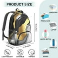 thumbnail image 5 of Black White and Gold Marble Backpack for School,Cute School Bag,Schoolbag with Adjustable Shoulder Straps & Padded Back,16.9 Inch, 5 of 5