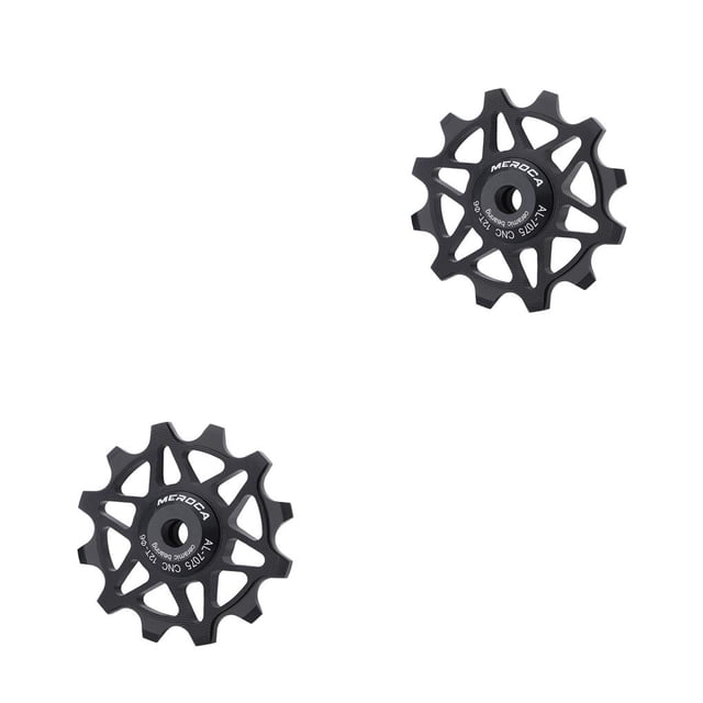 yingyy Road Bike Ceramic Pulleys Rear Derailleur Cycling Accessory Professional Wear-resistant Shifter Bearing Wheel Roller Black 12T 2Set