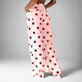 thumbnail image 4 of Guieoi High Rise Jeans for Women Polka-Dot Extra-Long Floor-Sweeping Stretchy Denim Pants with Pockets Trousers Clothing Pink S, 4 of 7