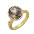 thumbnail image 3 of Lafonn Aria Sterling Silver Gold Plated Smoky Quartz Ring, 3 of 5