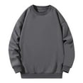 thumbnail image 3 of ZRGHAOYLQ Big and Tall Men's Cotton Sweatshirt Warm Fleece Pullover Casual Long Sleeve Tops Comfort Soft Crewneck Sweatshirts Loose Fit Fall Winter Sweaters Dark Gray XL, 3 of 5