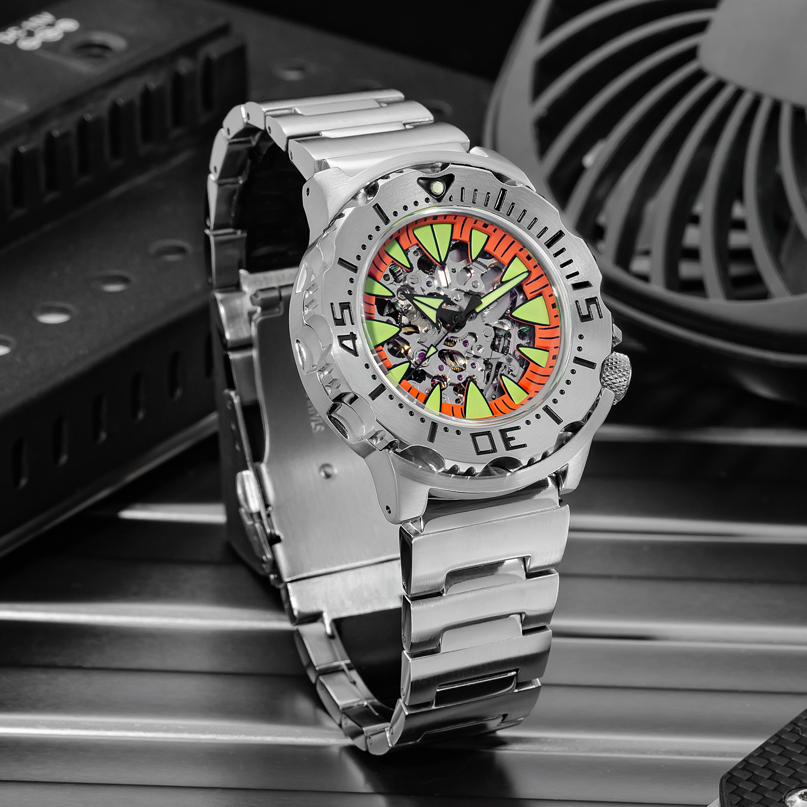 ADDIESDIVE Men's Automatic Watch Dive 200M Waterproof, Luxury Skeleton Dive Watch for Men with NH36 Movement, Sapphire Crystal Glass, Super Luminous Analog Watch