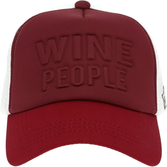 Pavilion Gift Company - Wine People - Adjustable Maroon Neoprene Mesh Hat