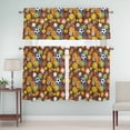 thumbnail image 5 of Sports Theme Curtain Valances Set Football Basketball Rugby Baseball Kitchen Curtains 36&nbsp;inch Length Rod Pocket Valance and Tiers 3 Piece Set Small Bedroom Bathroom Laundry Decor, 5 of 9