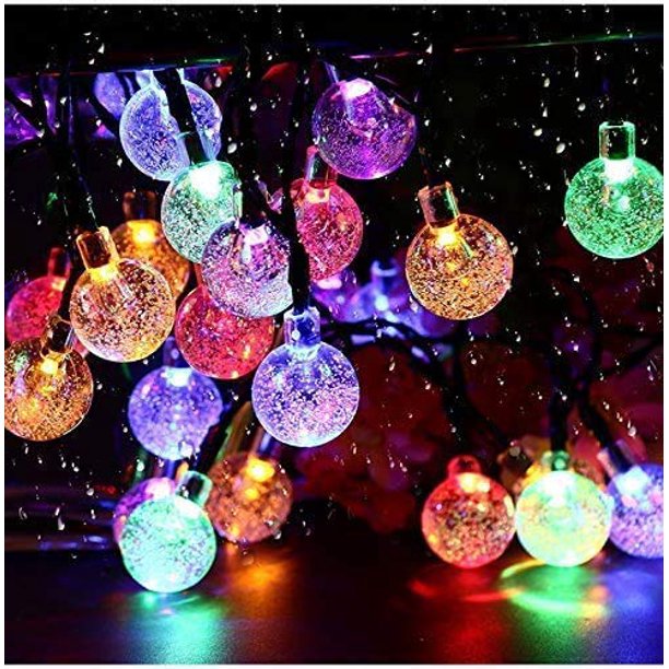 Solar String Lights Garden 50 Led 24Ft Outdoor String Lights Multi
