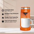 thumbnail image 3 of Single Cup Coffee Maker Single Serve Coffee Machine for Kpod Capsule, Orange, 3 of 8