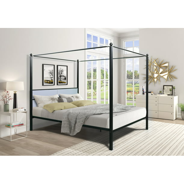 Canopy Bed Frame Metal Upholstered 4, Canopy Bed Frame Only