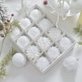 thumbnail image 2 of 12PCS White Christmas Tree Ornaments Set, 8cm Lace Trim Shatterproof Balls with Mixed Designs for Holiday Home Office Party Decorations, 2 of 9