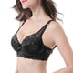 thumbnail image 4 of Gibobby Lenceria para mujer sexy Sujetador de encaje sexy para mujer, correas ajustables, copa de pecho, ropa interior(Negro 75B), 4 of 5
