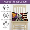 thumbnail image 3 of Halloween Jack Lumbar Decorative Throw Pillow Cover 12 x 20, Rectangular Sally Bat Outdoor Home Decor, Patch Stripes Funny Holiday Couch Cushion Case, 3 of 7