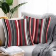 thumbnail image 2 of Red Black Outdoor Pillow Covers Set of 2 Grey Stripe Abstract Geometric Vertical Striped Waterproof Throw Pillow Case Decorative Square Cushion Cover for Patio Couch Garden Balcony, 24"x24", 2 of 9