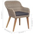 thumbnail image 4 of vidaXL 9 Piece Outdoor Dining Set with Cushions Poly Rattan, 4 of 5