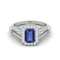 thumbnail image 2 of 7X5 MM Octagon Shape Tanzanite 925 Sterling Silver Solitaire Split Shank Mother's Day Gift Ring, 2 of 3