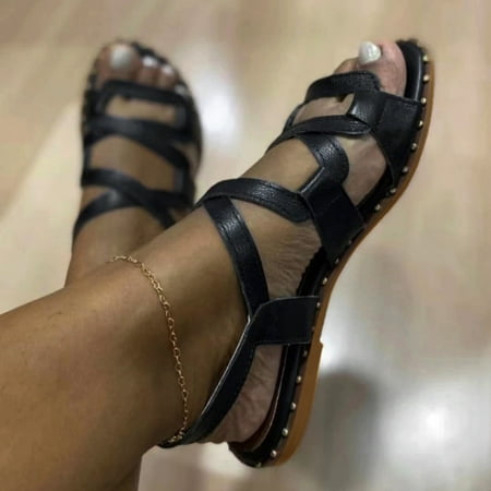 

hotio 2024 Women s Flat Sandals Casual Roman Open Toe Woven Summer Sandals