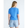 thumbnail image 3 of Free Assembly Women's Pointelle Cardigan Sweater with Short Sleeves, Lightweight, Sizes XS-XXL, 3 of 4