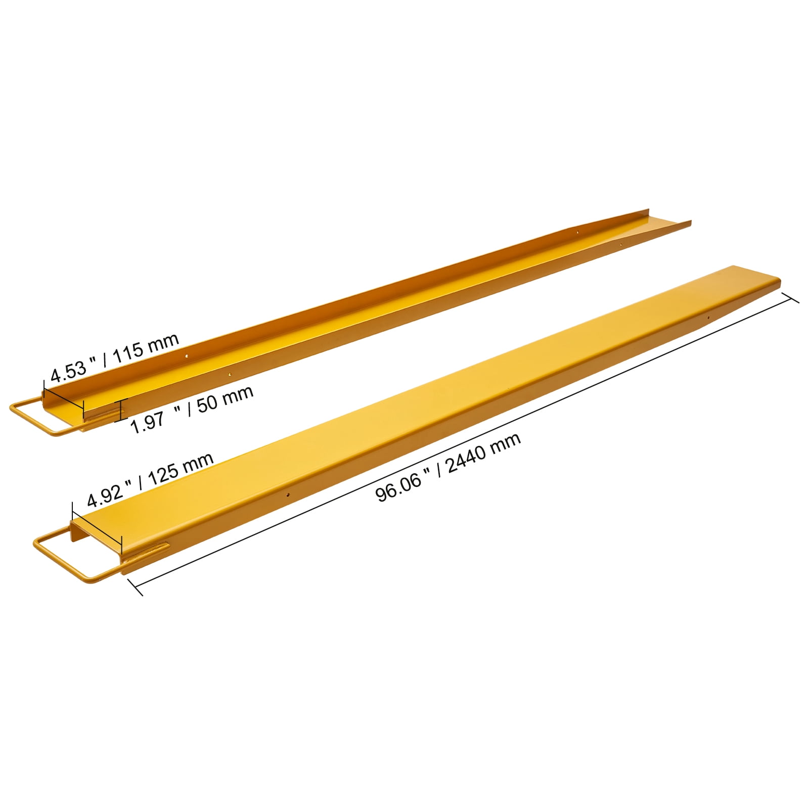 KFFKFF Pallet Fork Extensions Forklift Extensions 96" x 4.5" Heavy Duty Steel