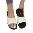 thumbnail image 5 of Tdoqot Womens Slides Sandals- Casual Beach Summer Comfortable Flat Sandals Beige Size 5.5, 5 of 7