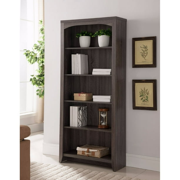 Elegantly Designed 5Tier Bookcase, Gray