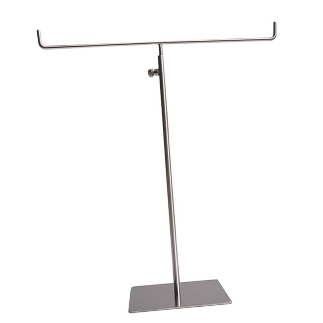 DOLITY Présentoir à Bijoux de Comptoir T Bar Support pour Foulards Sacs Fourre-Tout, Cartables, Collier Base Stable Hauteur Réglable