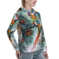thumbnail image 6 of Fotbe Exotic Birds Forest Pattern Womens Long Sleeve Hoodie, Pullover Hooded Sweatshirt, Kangaroo Pocket Hoodie with Eye-catching Drawstrings-Medium, 6 of 7