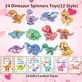 thumbnail image 4 of Bufeeaye Set de 24 tarjetas de San Valentín con giradores antiestrés de dinosaurios, 4 of 7
