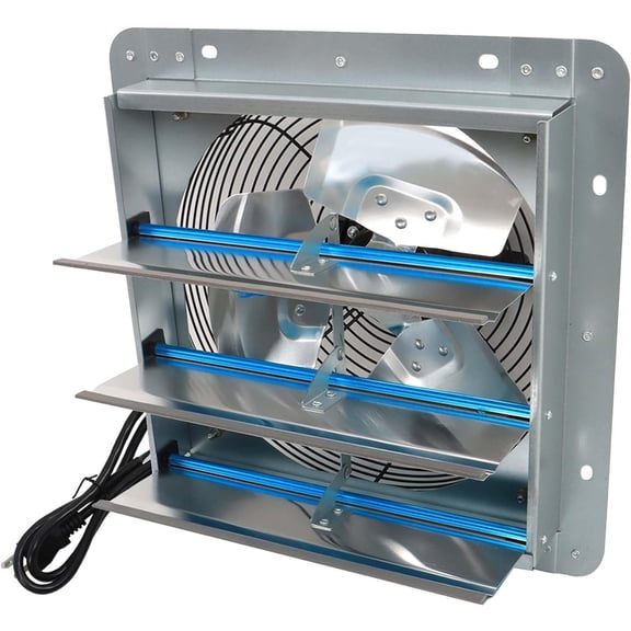 OTTULUR 12"Shutter Exhaust Fan Industrial Speed Wall Mount Garage Shop W/Power Cord