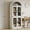 White, variant on M optimized Arched Bookshelf with Doors Farmhouse Bookcase Display Storage Shelves 71.4" Tall Wooden Display Cabinet Rounded Bookcases for Living Room, Kitchen, Office
