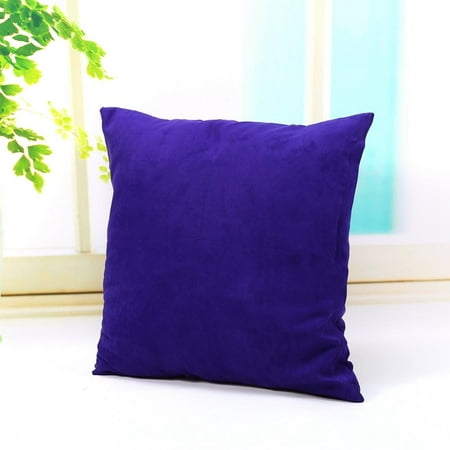 Velvet Throw Pillow Covers VBESTLIFE 45*45 Velvet Cushion Solid Color Throw Pillow Case Cover Home Sofa Bed Decor US ()