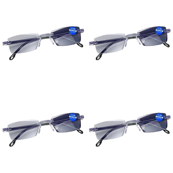 WUSUOWEI 4PCS Colorful Glint Sapphire High Hardness Far and Near Use Glasses,Intelligent Zoom Blue Light Presbyopia Glasses,Vissions Glasses,Automatic Zoom Reading Eyeglasses for Women and Men