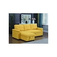 thumbnail image 4 of Lucca 84" Yellow Linen Fabric Reversible Sleeper Sectional Sofa w/Storage Chaise, 4 of 5