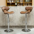 thumbnail image 2 of Roundhill Furniture Masaccio Faux Leather Swivel Bar Stool in Black (Set of 2), 2 of 2