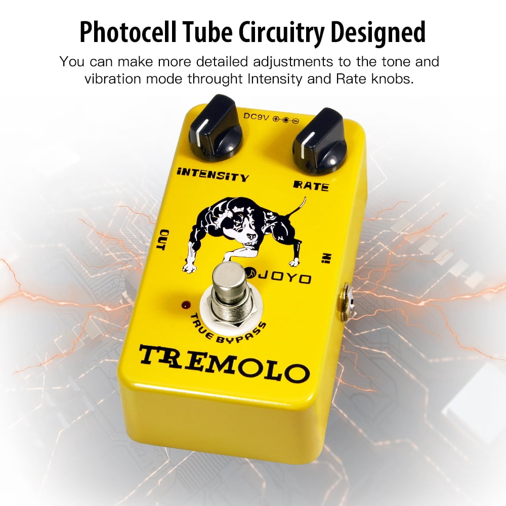 JOYO JF-09 Tremolo Effect Pedal Classic Tube Amplifiers Photoelectric Tube for Electric Guitar
