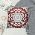thumbnail image 2 of Shiartex  Throw Pillow Cases Cozy Fleece Mandala Floral Medallion Compass Decorative Cushion Covers for Couch Bed Sofa Farmhouse Decoration Burgundy Grey, 2 of 5