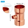 thumbnail image 2 of Uxcell 7/8" x 1/4" x 7/8" ID Reducing Tee Copper Fitting, 3pcs Copper Pipe Tube Connector Adapter Reducer, 2 of 5
