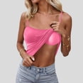 thumbnail image 6 of Adeawade Tank Tops For Women Solid Color Crewneck Tank Top Seamless Comfort Camisole Built In Bra Vest Sleeveless Underwear Versatile Wear Hot Pink L, 6 of 6
