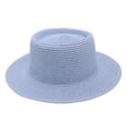 thumbnail image 6 of Women Straw Bucket Hats Summer Wide Brim Beach Hats Breathable Uv Protection Vacation Travel Hat Packable Adjustable Cap for Beach Travel Wide Brim Simple Sun Hat for Women,Light Violet, 6 of 8
