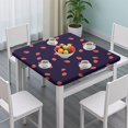 thumbnail image 3 of Red Strawberry Plants Dark Pattern Square Fitted Tablecloth with Elastic Edge,Square Table Cover,Washable Elastic Table Cover for Home Kitchen Party Decor 36"x36", 3 of 6