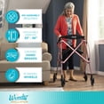 thumbnail image 5 of Andador con ruedas Stander Wonder, ligero, plegable y compacto, ideal para personas mayores y adultos. Ruedas de 6 pulgadas, frenos con bloqueo y asiento acolchado con respaldo. Color nogal negro., 5 of 5
