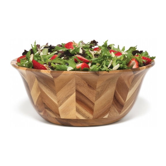 Lipper International Acacia Hand Pieced Herringbone Bowl