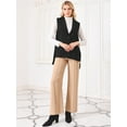 thumbnail image 2 of DARING DIVA Women's Sleeveless Vest Blazer Lapel Collar Jacket Vests M Black, 2 of 6
