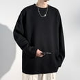 thumbnail image 6 of Plus Size Sweatshirts for Men Fleece Lined Big & Tall M-5X Long Sleeve Shirts Pullover Solid Color Thermal Warm Casual Basic Crewneck Sweatshirt Tops, 6 of 6