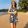 thumbnail image 3 of Easygdp Wildflower Watercolor 1 para Vestido Transpirable de Mujer, Vestido Suelto de Manga Corta con Pliegues y Bolsillos para el Verano, 3 of 7