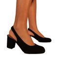 thumbnail image 2 of Where's That From Womens Edith PU Sling Back Extra Wide Block Heel Shoes, 2 of 2