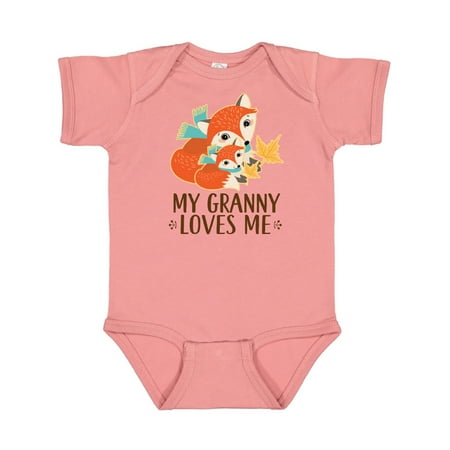 

Inktastic Granny Loves Me Gift Fox Gift Baby Boy or Baby Girl Bodysuit